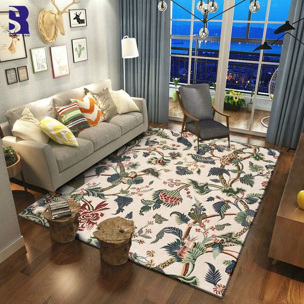 Sunnyrain 1-Piece Flece Rustic Design Rugs и ковры для гостиной зона Коврик Коврик Коврик Кровать комнатный Коврик Коврик Сопротивление 210301