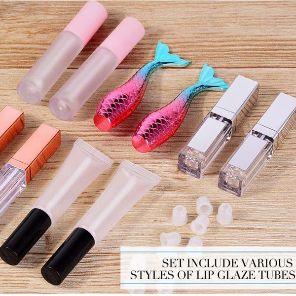 

20styles empty lip gloss tubes diy lip gloss container transprent refillable bottles empty lipgloss tubes bottle for diy lipglos