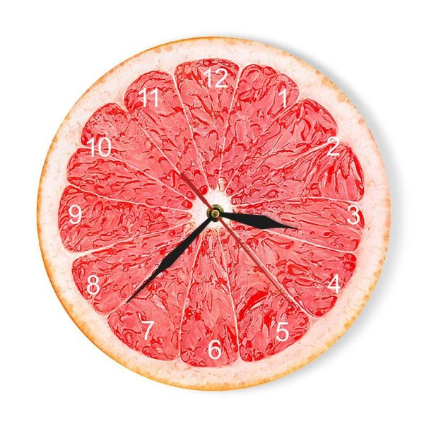 

wall clocks morden design lime pomelo orange fruit ptinted large clock acrylic watch fresh tropical decor