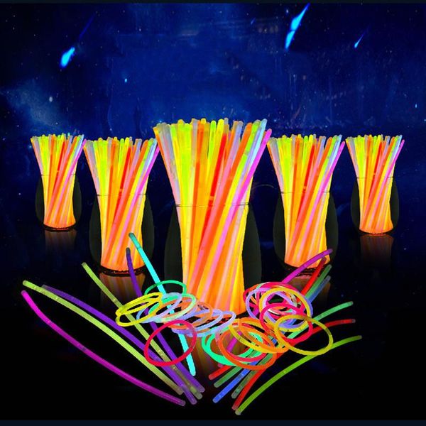 

party decoration 50/100pcs fluorescence light colorful glow sticks bracelets necklaces neon for wedding festive vocal concert home supplies