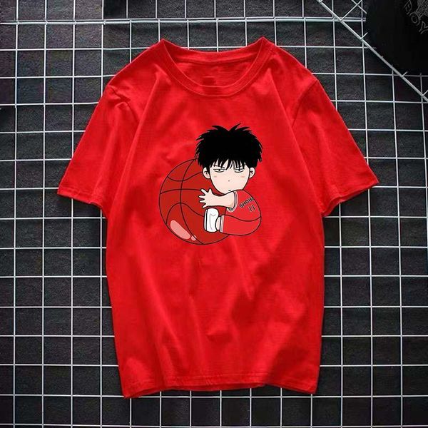 

men's t-shirts basketball player print cartoon summer t-shirt men and women the same round neck shirt trend street half-sleeved pure co, White;black