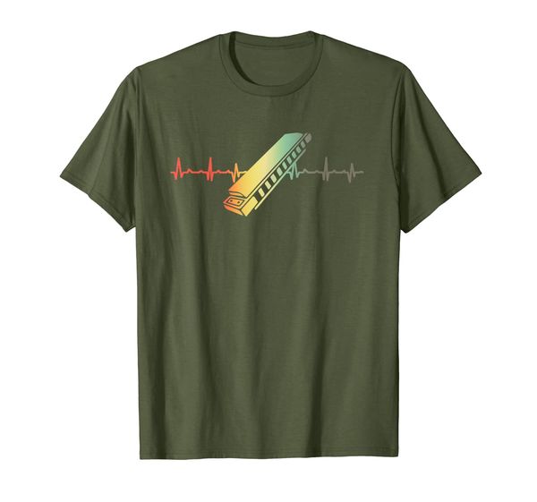 

Retro Heartbeat Harmonica Instrument Player T-Shirt, Mainly pictures