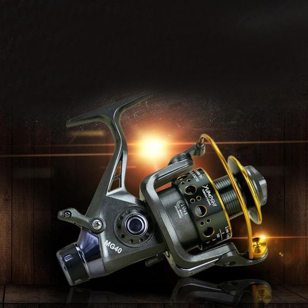 

rqnq new double brake metal coil carp spinning fishing reel left right hand reels sea rod wheels accessories saltwater tackle