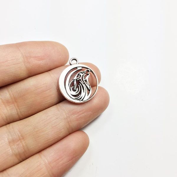 

charms eruifa 10pcs 17mm wolf coin zinc alloy necklace,earring bracelet jewelry diy handmade 2 colors, Bronze;silver