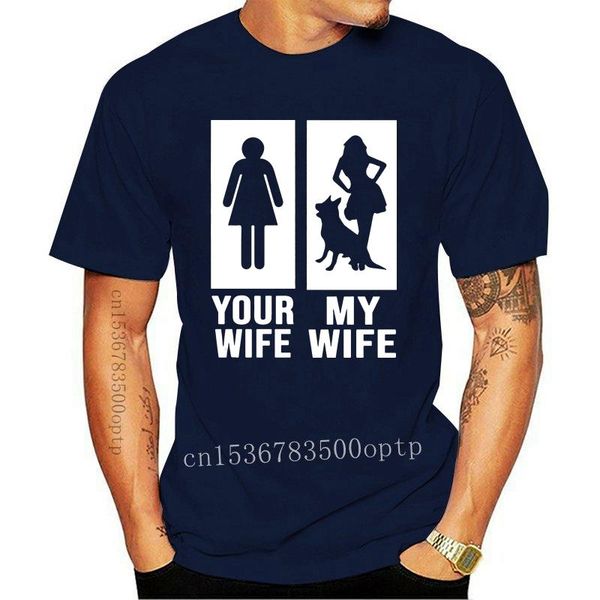 

men's t-shirts your wife my german shepherd dog t-shirt, White;black