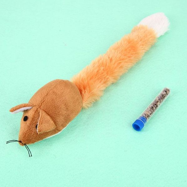 

cat toys coffee color false mouse rat animal pet puppy chew plush playing funny interactive toy with mint supplies