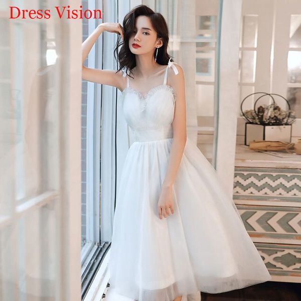 

2021 simple short novia vestido wedding party lace bride to be robe elegant ca2b, White