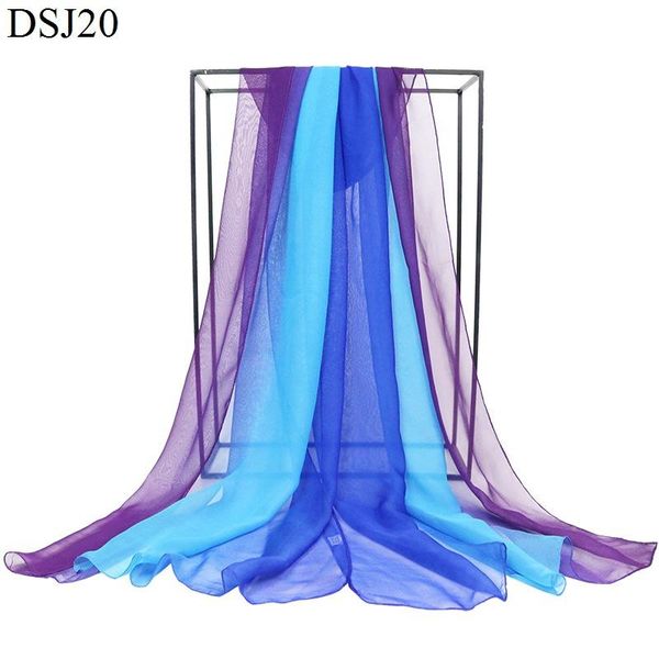 

scarves large size georgette gradient scarf ladies beach towel body catwalk dance, Blue;gray