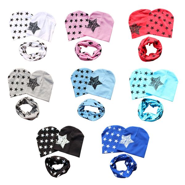 

hat saliva scarf three piece group star hat children's, Yellow