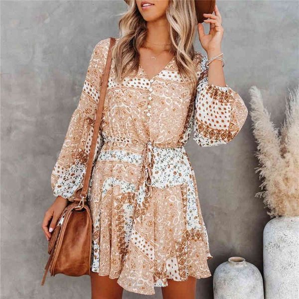 

casual dress woman camle v neck sash chiffon mini 2021 summer fashion ladi a-line short female beach kvd2, Black;gray