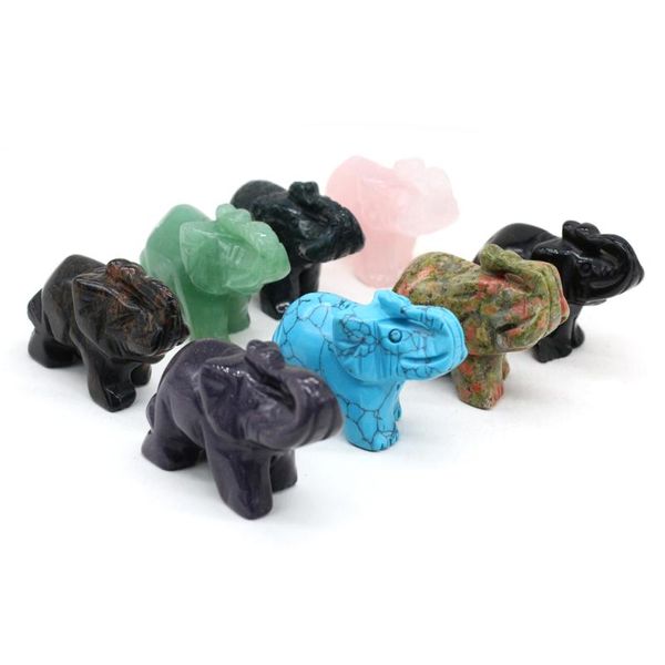 

charms natural semi-precious stone furnishing articles elephant shape blue turquoise rose quartz for diy jewelry making home decoration, Bronze;silver