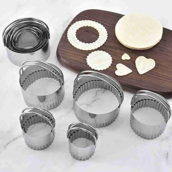

baking moulds circle dumplings wrappers molds cake biscuit cookie pastry cutter steel kitchen dough cutting tools with handle