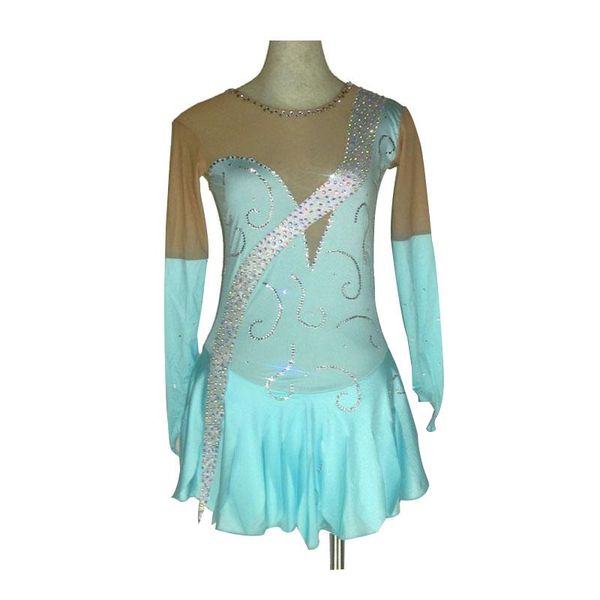 

custom apparel skating competition dresses good elasticity permeability absorb sweat washable ice skating clothing, Black;red