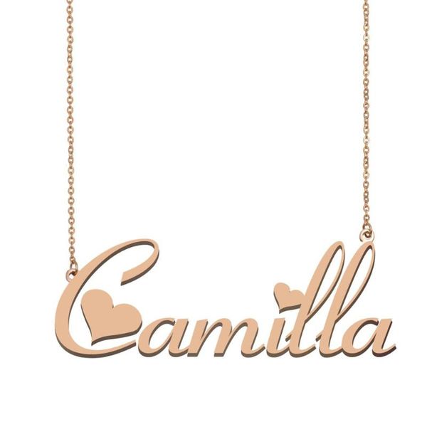 

pendant necklaces camilla name necklace, custom necklace for women girls friends birthday wedding christmas mother days gift, Silver