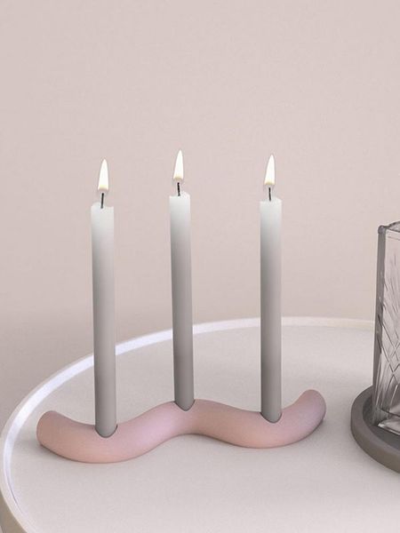 

craft tools geometric undulating cement candlestick silicone mold candle holder mould diy tapered