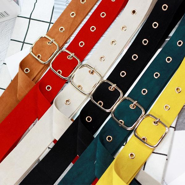 

belts hatcyggo 2021 belt female wide suede waistband women waist fashion harajuku square buckle black/long belted dress, Black;brown