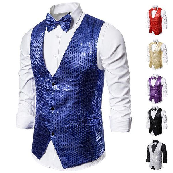 

men's vests gold steampunk vest men suit gilet homme wedding sleeveless slim fit paisley floral dress for single buttons waistcoat, Black;white