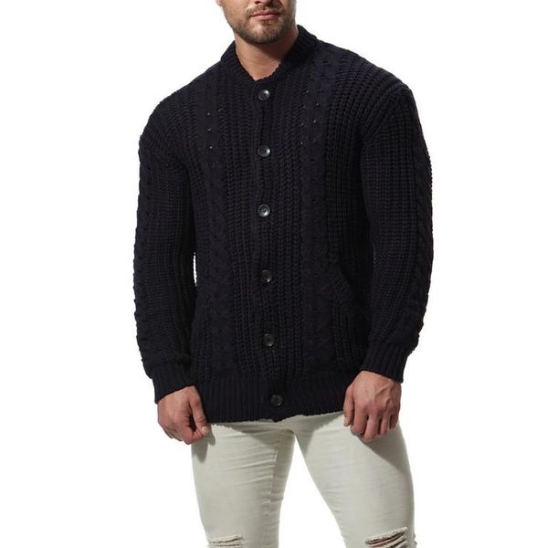 

men's sweaters europe/us size cardigan sweater coat men autumn winter loose warm knitted sweatercoat single breasted casual knitwear co, White;black