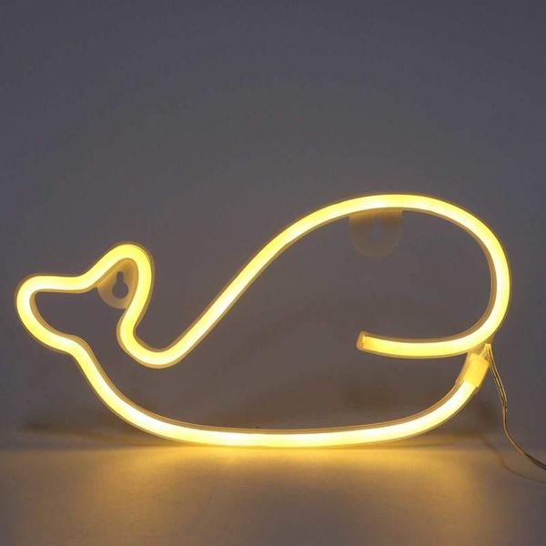 

night lights neon light whale shape led sign lamp home bedroom party holiday decoration birthday gift