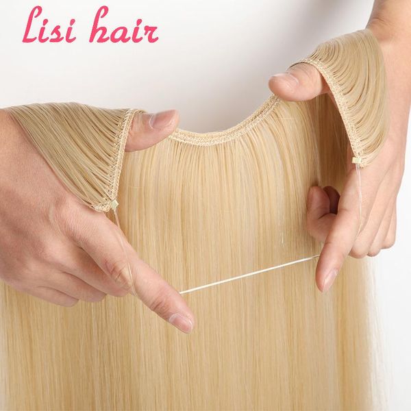 

synthetic wigs lisi hair 24 inches women fish line brown blonde natural wavy long high tempreture fiber hairpiece, Black