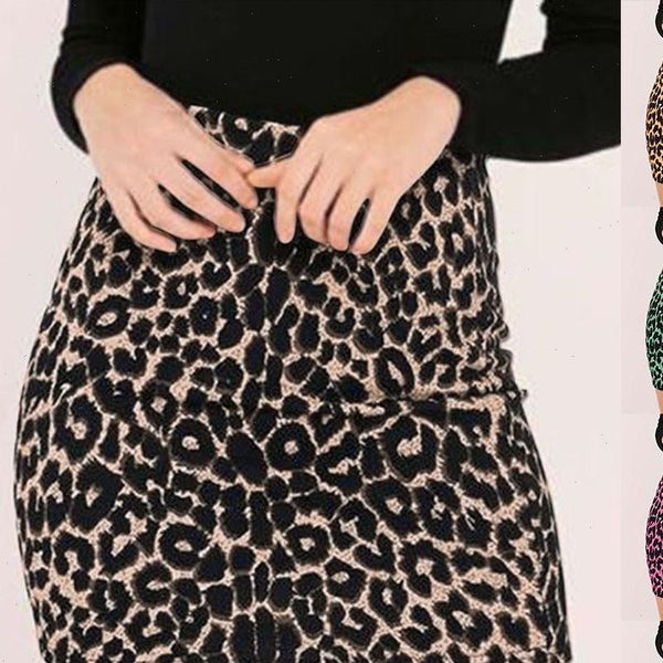 

ropa mujer womens leopard printed skirt high waist pencil hip mini skirt skirts womens, Black
