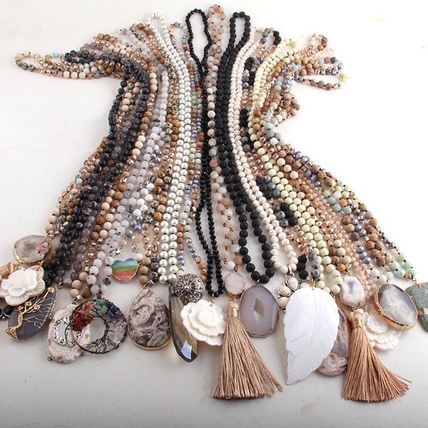

rh wholesale brige 20pc mix color boho jewelry handmade women bohemian necklaces, Silver