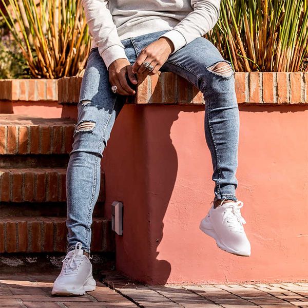 

blue men clothting gat ny denim men's jeans random pencil broek