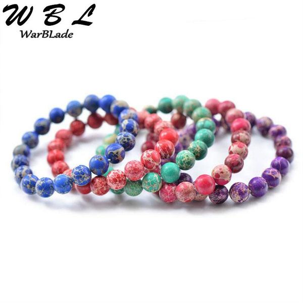 

charm bracelets natural emperor stone red blue green purple imperial beaded stretch bangles for men women 2021, Golden;silver