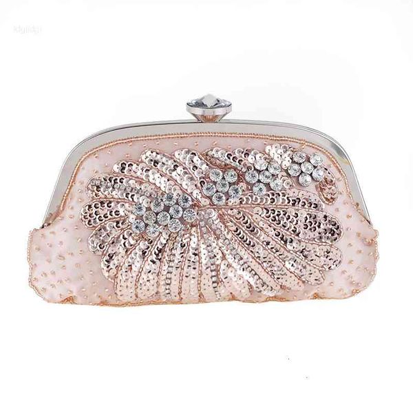 Сумка сцепления женщин из бисера жемчуга вечерние сумки женские Щетки алмазы горный хрусталь девушки свадебные кладки розовый кошелек