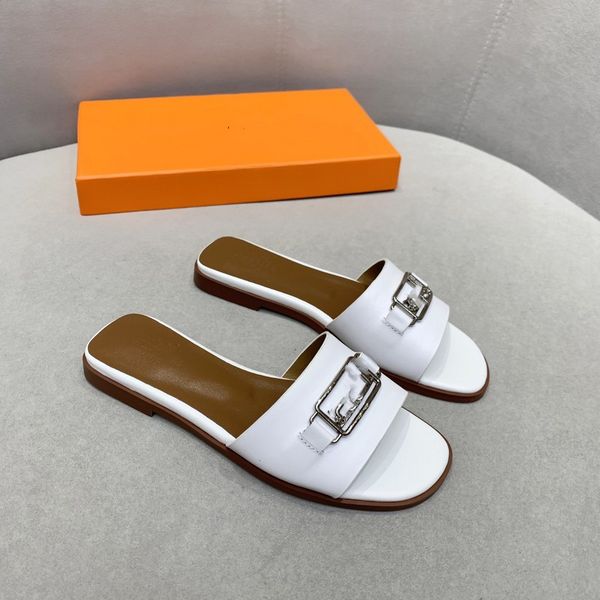 

h woman sandals lady summer sandals metal buckle leather women shoes high heeled shoes coarse heel half slippers large size 34-42, Black