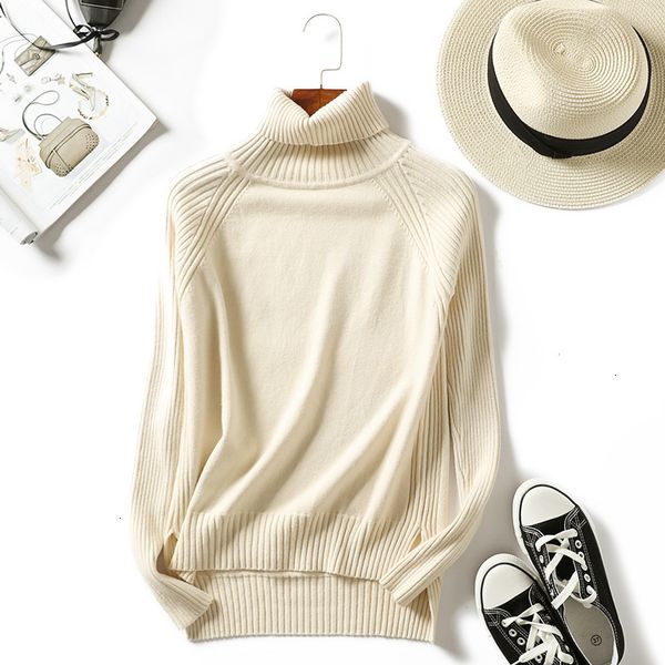 

thick 2021 new warm loose turtleneck autumn winter women sweater soft long sleeves jumper femme pull hiver oj5h, White;black