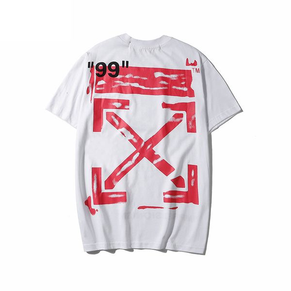 

the new and summer spring 2020 fashion brand arrow oil painting loose cotton short sleeve t-shirt women's super fire top, White;black