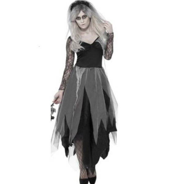 

m-xxl halloween costume role play dark bridal dance costume uniform, Black;red