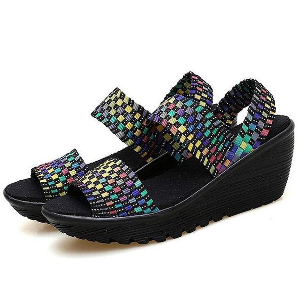 

dress shoes summer pumps high platform wedge sandals for women 5cm heel fish mouth women's large size beach, Black