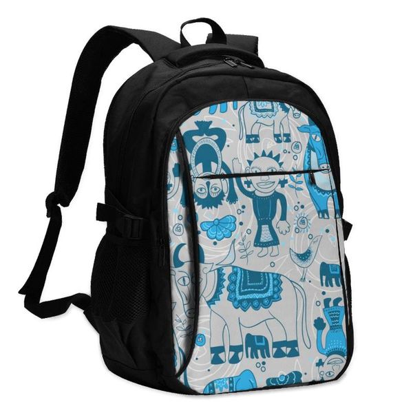 

backpack bags school for boy girl teenagerethnic pattern usb charge computer lapback pack