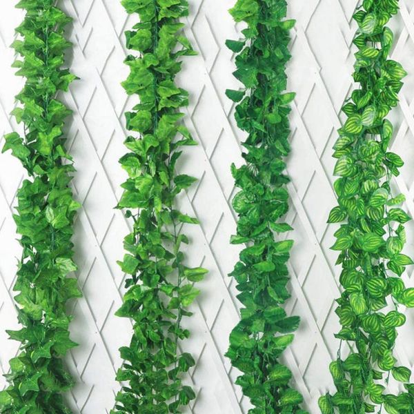 

decorative flowers & wreaths 12pcs artificial plants vines wall hanging simulation rattan leaves branches green plant ivy leaf home wedding