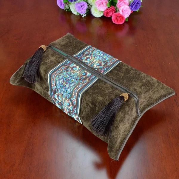 

toilet paper holders european style embroidery tissue box pumping napkin cover classical holder storage bag room car el decorative nj72115