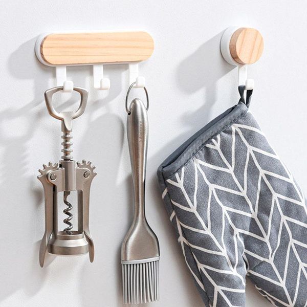 

hooks & rails creative pine hook room organizer wall shelf clothing rack home decoration accessories abs sticky key holder storage