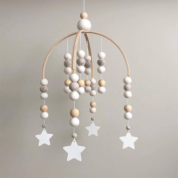 

decorative objects & figurines nordic wooden bead wind chimes felt ball bed bell ceiling crib mobile hanging ornament baby bedroom decoratio