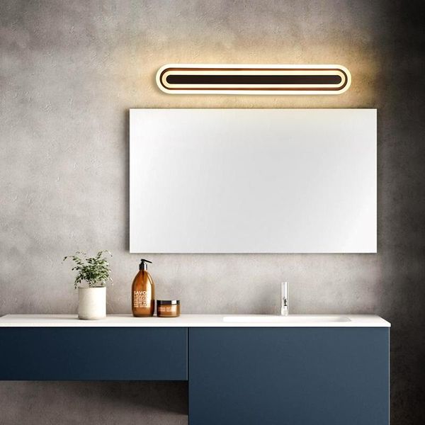 

morden anti-fog led mirror light waterproof acrylic bathroom sconce brief indoor vanity lighting fixtures wall lamp for home bed