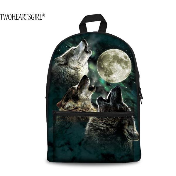 

backpack twoheartsgirl 3d cool wolf canvas for men teenagers rucksack student animal printing school shoulder backbags carrier