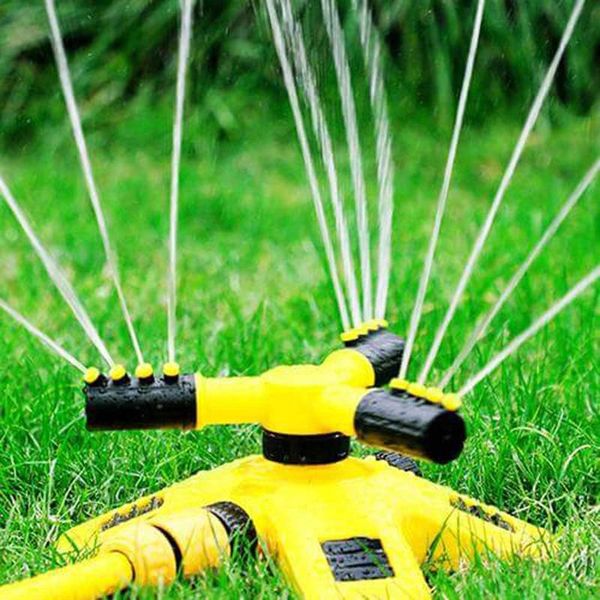 

watering equipments garden irrigation sprinkler 360Â° automatic rotating portable lawn 3 arm nozzle accessories