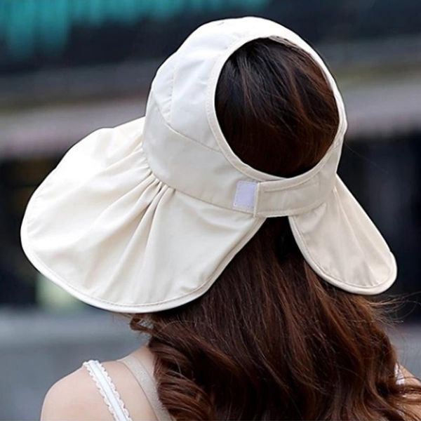

wide brim hats lady sun hat e summer uv cut sandy beach foldable sunscreen sunbonnet empty korean edition big woman w029, Blue;gray