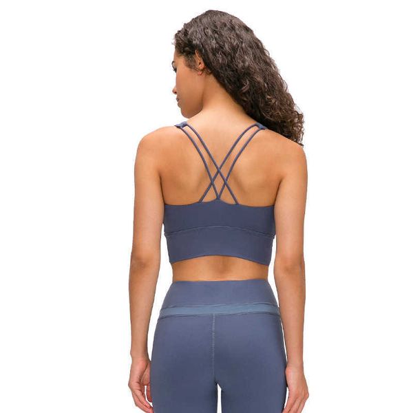 

lu 78 yoga sports bra both shoulders shockproof underwear woman gather together ventilation yoga brand bras, White;red