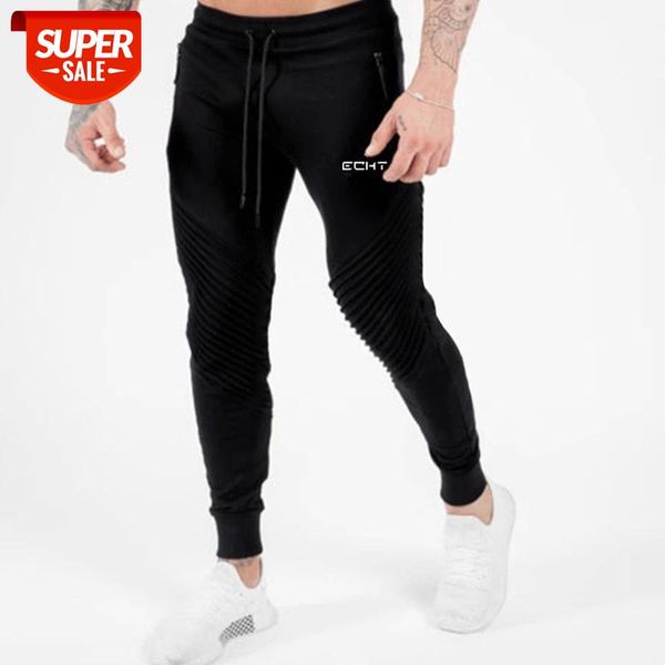 

2019 Mens Joggers Casual Pants Fitness Male Sportswear Tracksuit Bottoms Skinny Sweatpants Trousers Black Gyms Track Pants #Wr7n