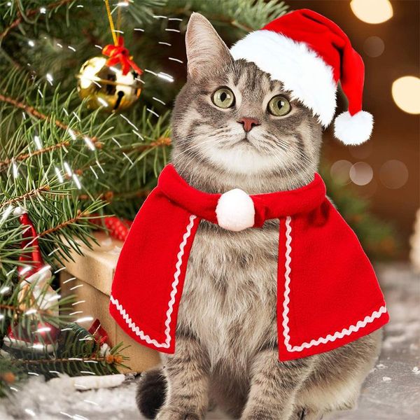 

cat costumes adjustable pet cloak christmas clothes winter warm dog funny scarf headband xmas party puppy cloth kitten outfits