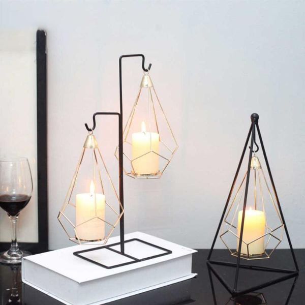 

candle holders nordic style candlestick ornaments metal geometric pendants simple and creative home decoration wedding romantic crafts gifts