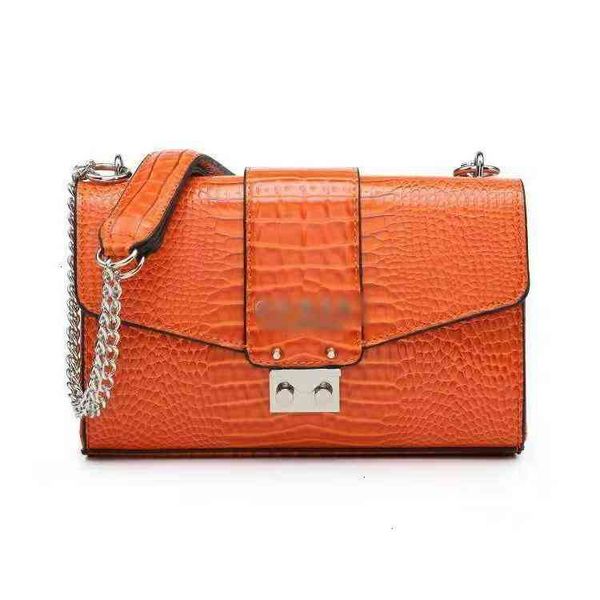 

2021 new guss bag women's crocodile chain small square splicing cover