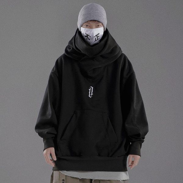 

men's hoodies & sweatshirts japanese streetwear hoodie for men cotton pullover 2021 fashion sweatshirt, Black