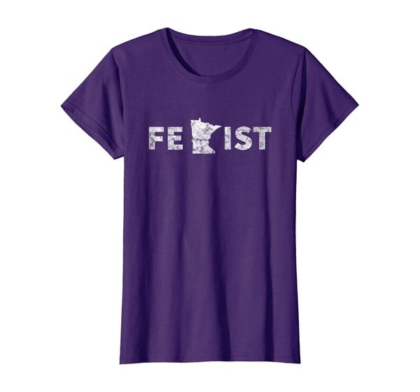 

retro distressed minnesota woman feminist mom gift shirt, White;black